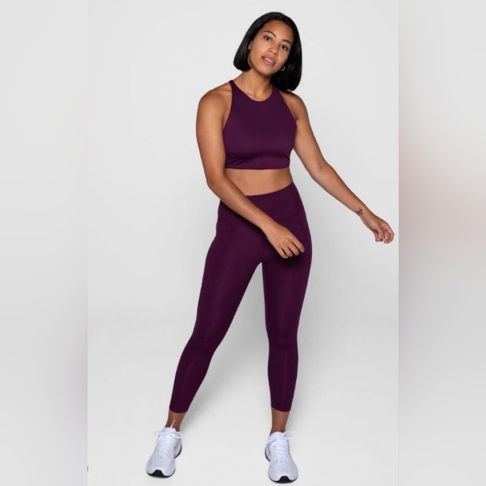 Girlfriend 2 Piece Purple Leggings and Top Set - Picture 3 of 12